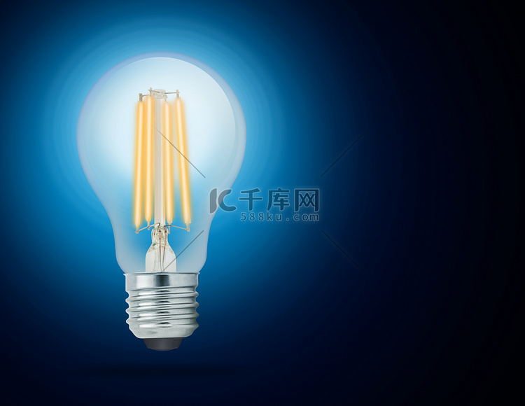LED 灯丝灯泡 (E27)高清摄影大图-千库网