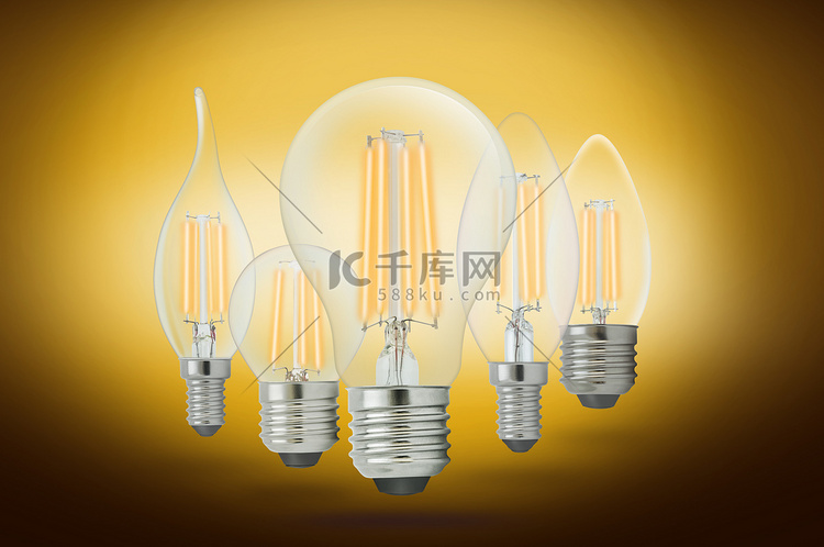 LED 灯丝灯泡 (E27)高清摄影大图-千库网