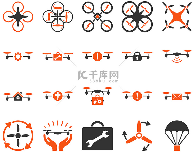 空中无人机和四轴飞行器工具图标高清摄影大图-千库网