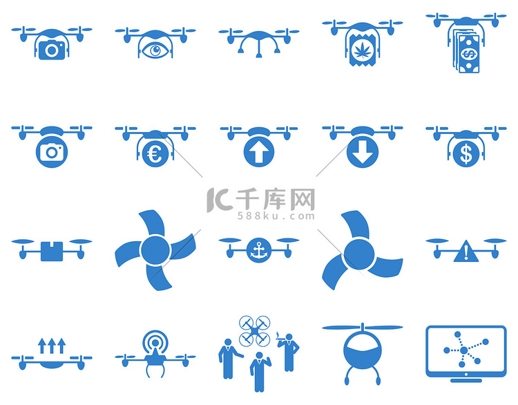 空中无人机和四轴飞行器工具图标高清摄影大图-千库网