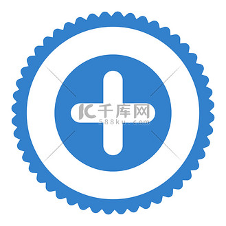 平色图片素材_创建平钴色圆形邮票图标