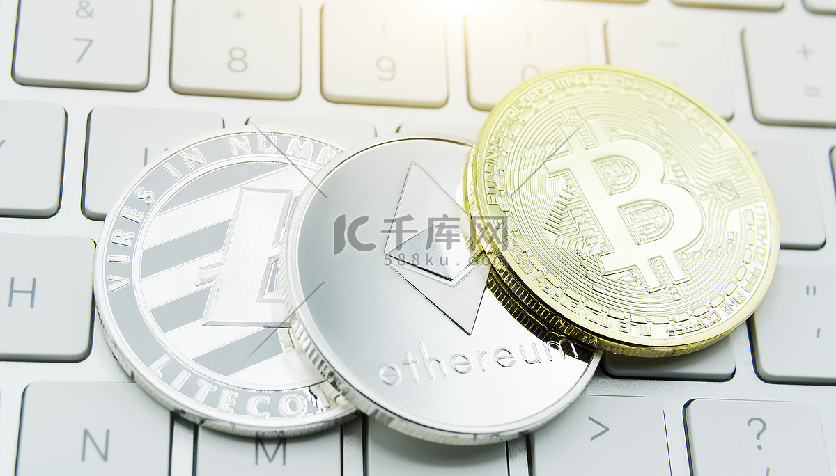 加密货币硬币- 莱特币、比特币、以太坊、Ripple crypt高清摄影大图-千库网