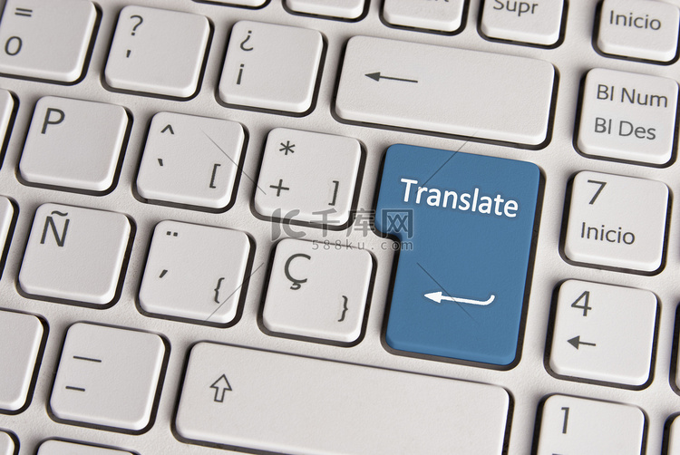语言概念，翻译键盘键。高清摄影大图-千库网