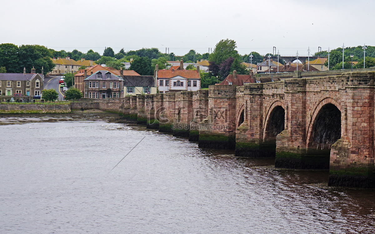 Berwick Bridge, BerwickuponTweed, 诺森伯兰郡, 英格兰高清摄影大图千库网