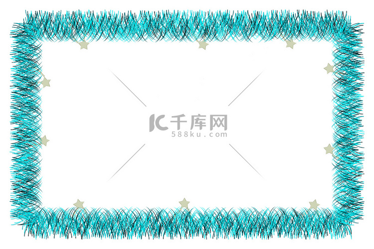 圣诞蓝色金属丝框架高清摄影大图 千库网