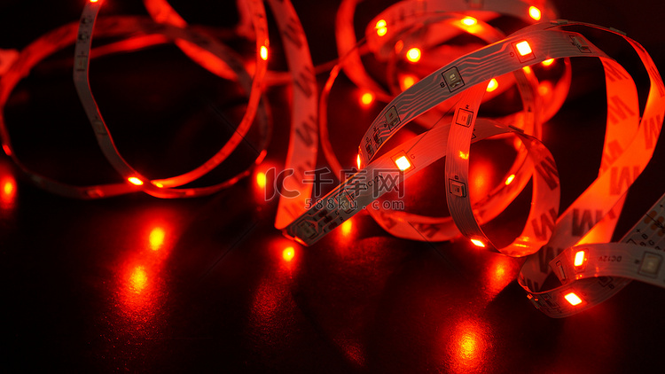 红色 LED 照明。高清摄影大图-千库网
