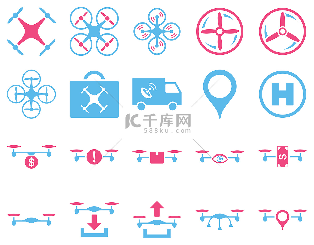 空中无人机和四轴飞行器工具图标高清摄影大图-千库网