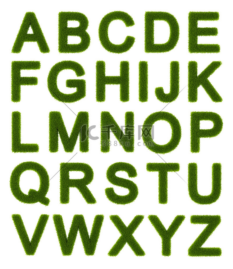 绿色字母-大写字母高清摄影大图-千库网