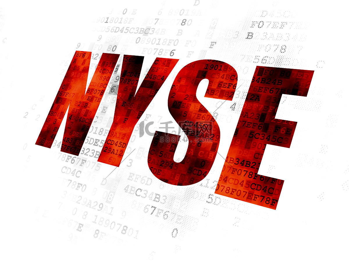 股票市场指数概念：数字背景下的纽约证券交易所高清摄影大图-千库网
