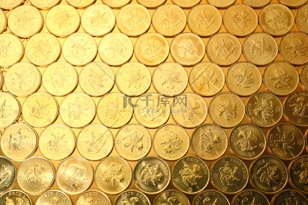 硬币背景，港币0.5元硬币高清摄影大图-千库网