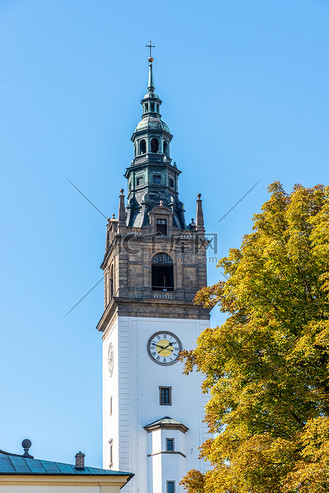 捷克共和国 litomerice 圣斯蒂芬大教堂的钟楼