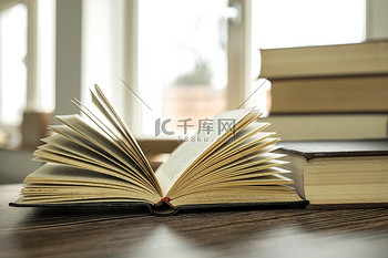 书籍图片素材教育学习理念在办公室的家里打开书籍或教科书在学校书房背景室内