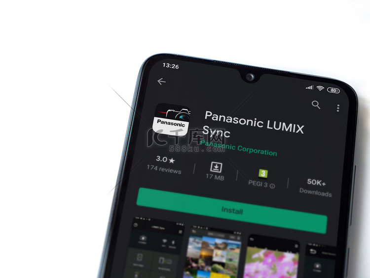 Panasonic LUMIX Sync 应用程序在 bla 显示器上播放商店页面高清摄影大图千库网