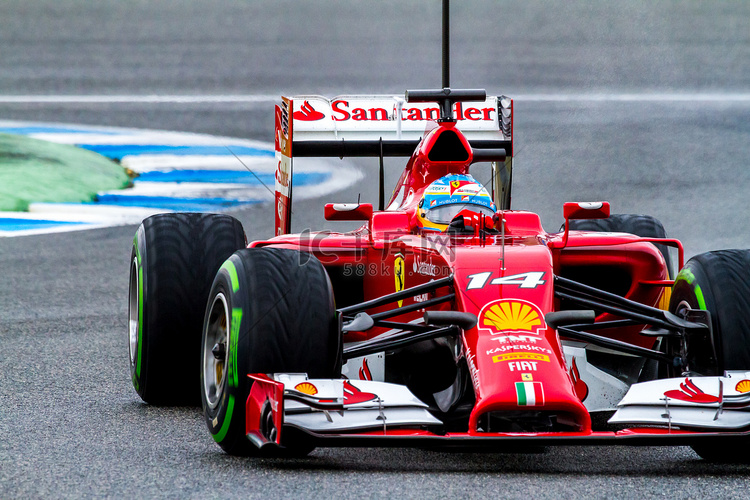 法拉利车队 F1 车队，费尔南多·阿隆索，2014 年高清摄影大图-千库网