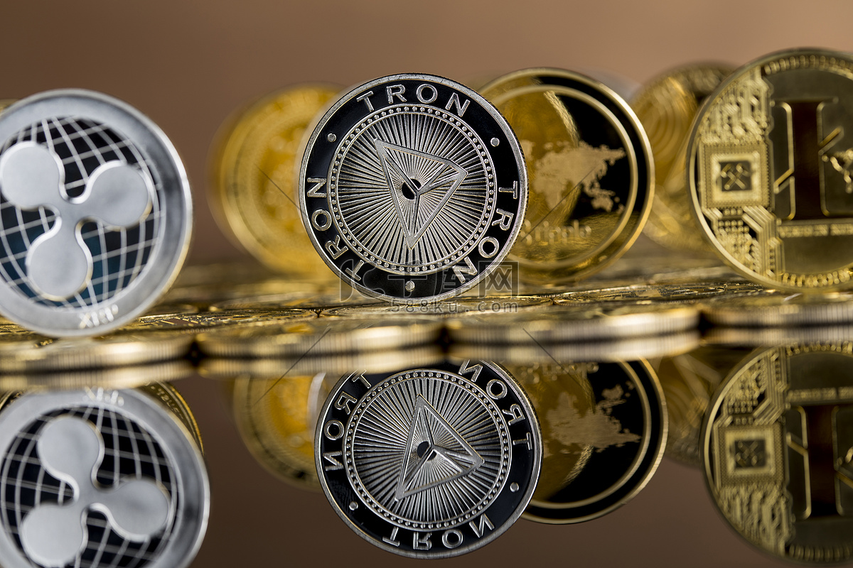 比特币、莱特币、以太币特写、虚拟货币背景高清摄影大图-千库网