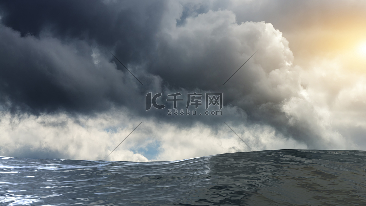海上暴风雨前的平静高清摄影大图-千库网