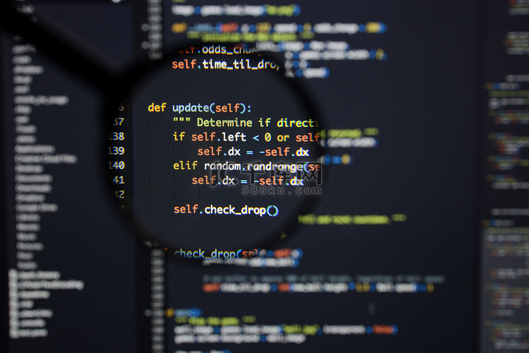 真正的 Python 代码开发屏幕。高清摄影大图-千库网