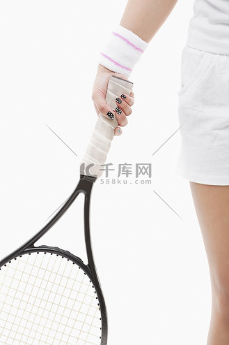 课上锻炼个人vip和企业vip免费下载摄影图白色背景下手持网球拍的亚洲