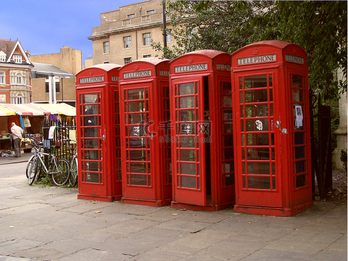 英国伦敦红色的电话亭43994_城市印象_城市建筑类_图库壁纸_68Design