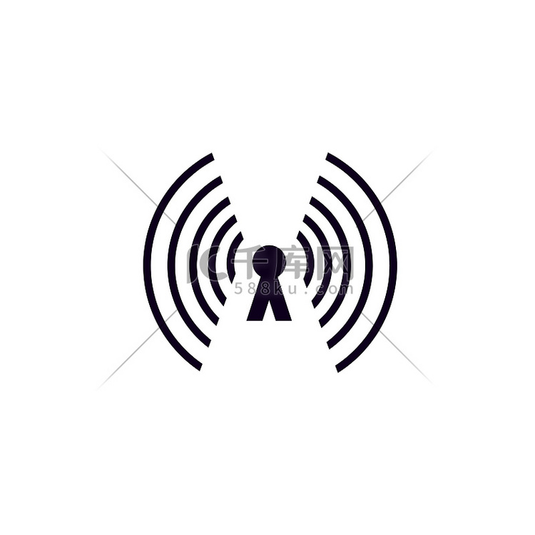 白色背景上的 Wi Fi 图标。社会联系，高清摄影大图-千库网