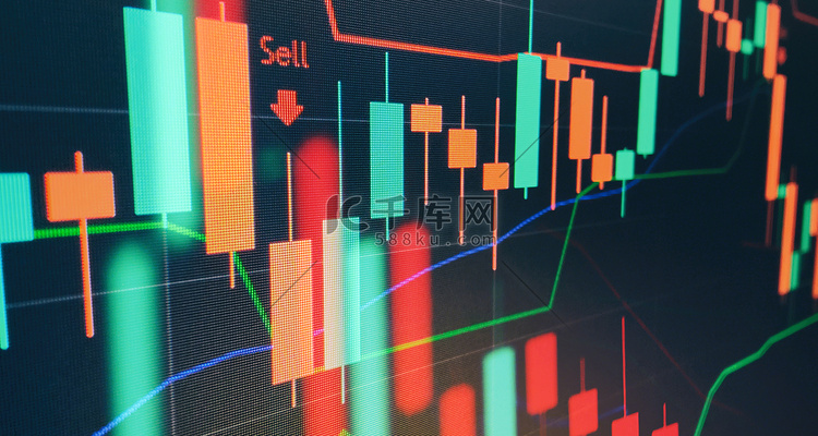 显示器上的数据，包括市场分析。高清摄影大图-千库网