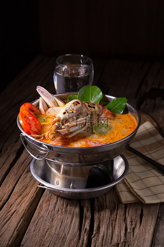 冬阴功汤粉图片素材_冬阴功辣泰式海鲜汤