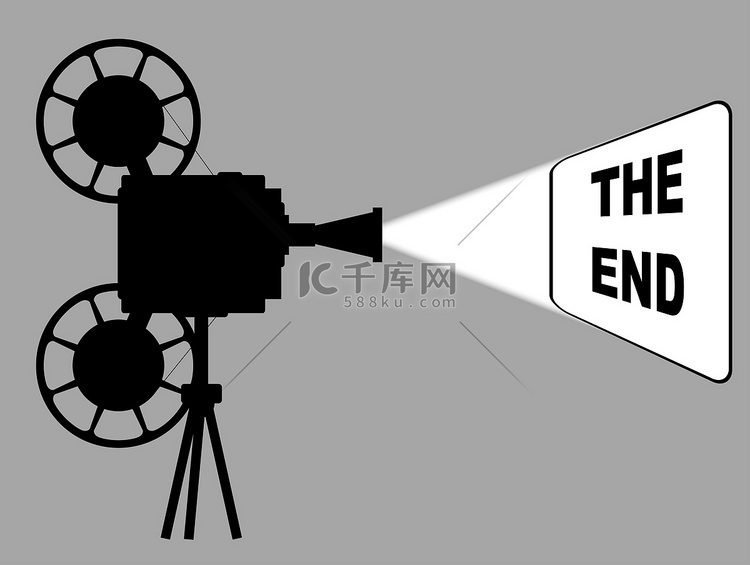 电影放映机The End高清摄影大图-千库网
