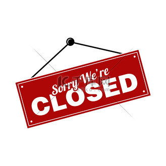 封闭标牌图标矢量模板插画设计.