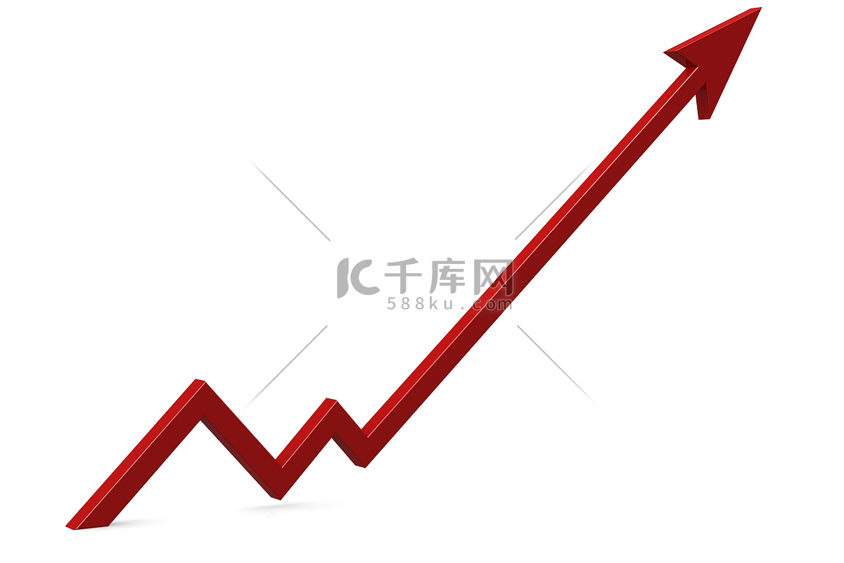 向上上升的红色箭头高清摄影大图-千库网