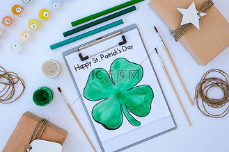 循序渐进图片素材_自制彩绘贺卡圣帕特里克节.