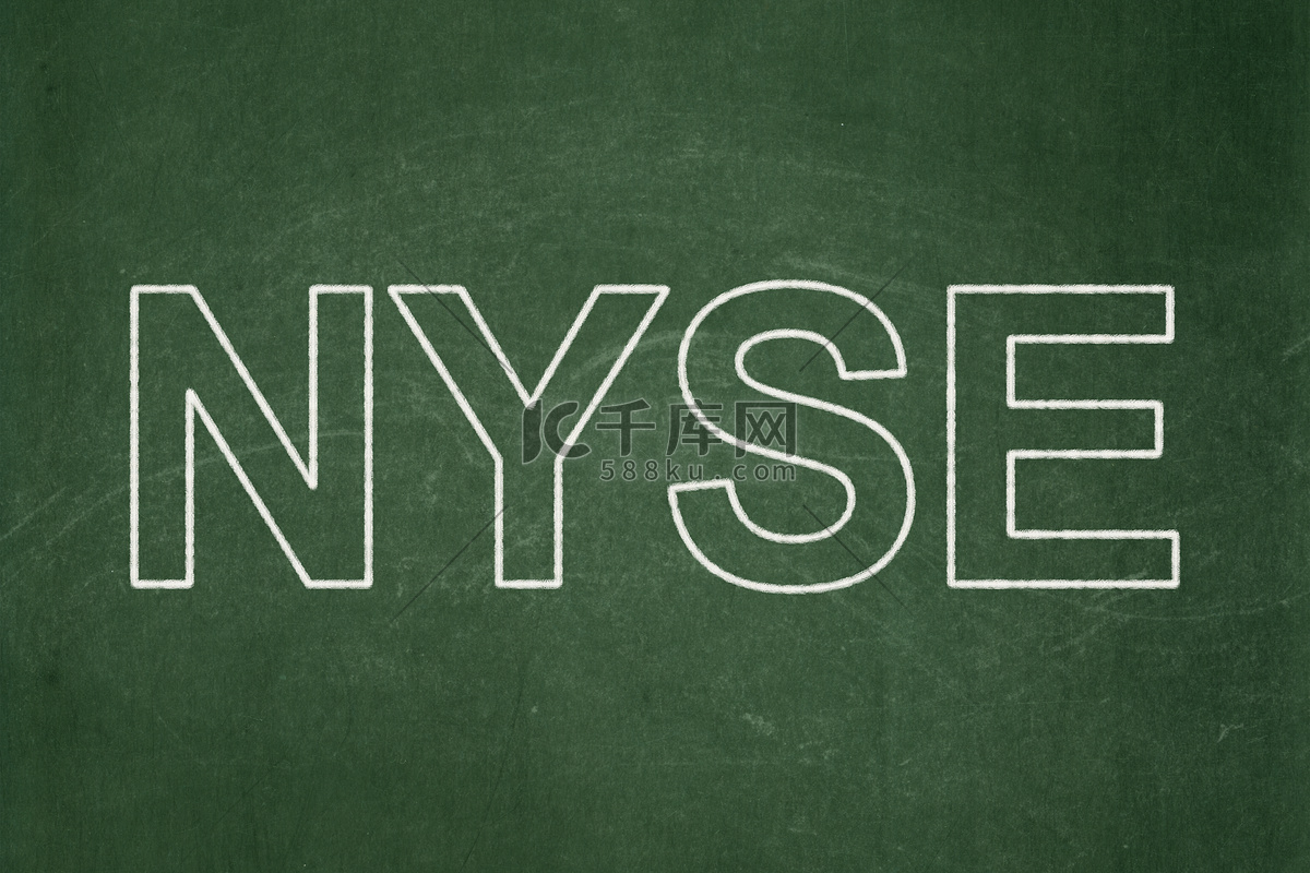 股票市场指数概念：黑板背景下的纽约证券交易所高清摄影大图-千库网