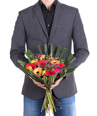 男人送花