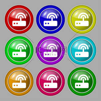 中心线图标图片素材_wi-fi 路由器图标标志.