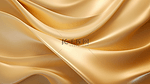 金色边框和飘动的床单纹理背景装饰横幅，3D插画。