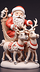 圣诞节3D立体黏土质感圣诞老人和麋鹿