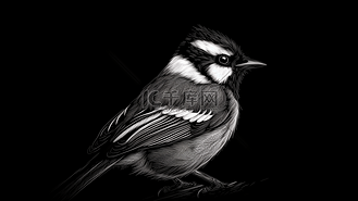 黑白鸟类插图04