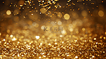 在深色背景上产生的金色闪光灰尘粉末，由生成式AI（aig21）制作。