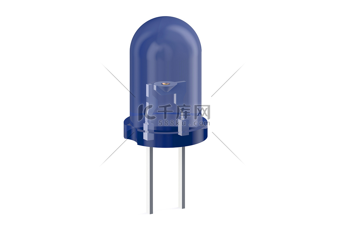 蓝色 Led 灯发光二极管高清摄影大图-千库网