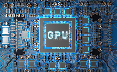 具有电路3d 渲染功能的现代 gpu 卡的特写视图高清摄影大图-千库网