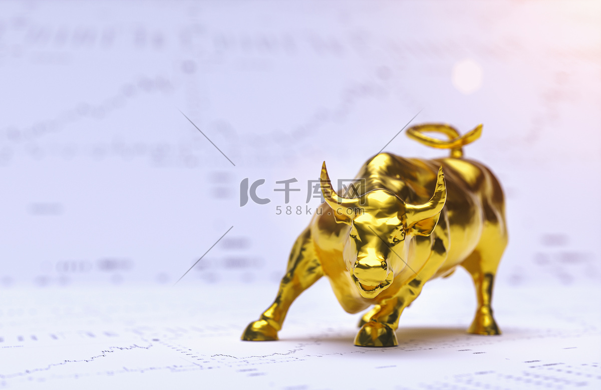 华尔街牛市和熊市的背景.Bullish Stock Exchange concept高清摄影大图-千库网
