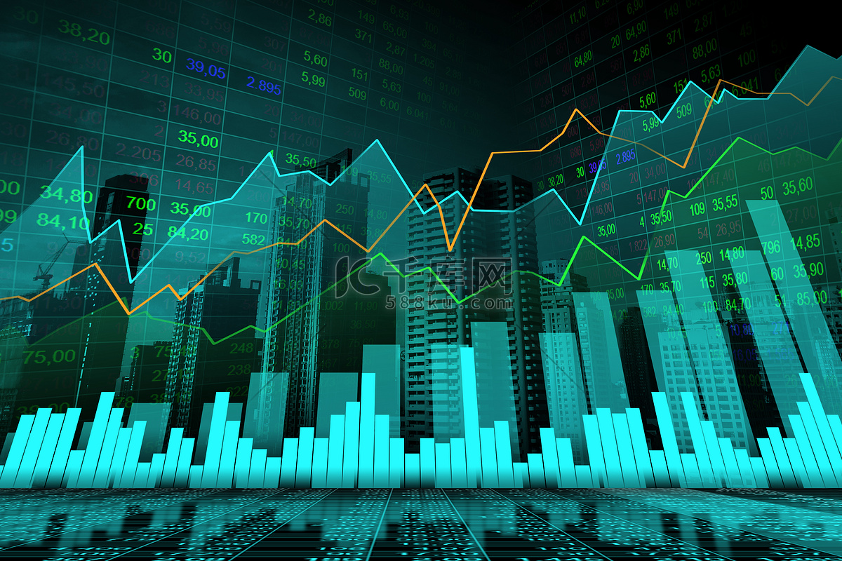 股市或外汇交易图在图形双曝光概念适合金融投资或经济趋势的商业理念和所有艺术作品设计。抽象财务背景高清摄影大图-千库网