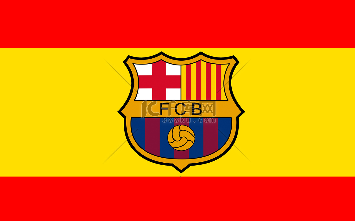 西班牙巴塞罗那足球俱乐部的标志高清摄影大图-千库网