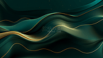 豪华现代 3D 背景绿色波浪渐变抽象。