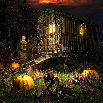 摄影图与在白色背景隔绝的边和顶视图的橙色南瓜.