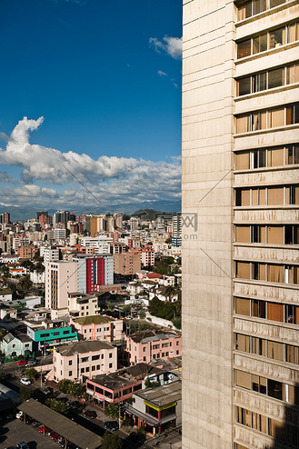 厄瓜多尔基多建筑的俯视图