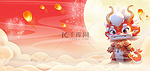 龙年春节红色中国风背景