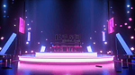 紫色科技感光效唯美创意舞台背景2