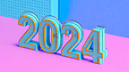 立体2024年新年2024年数字2024