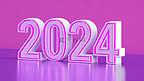 立体2024年新年2024年数字2024