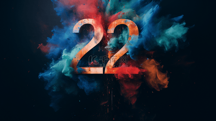 科技感烟雾数字22背景图片免费下载_海报banner/高清大图_千库网(图片编号6570937)